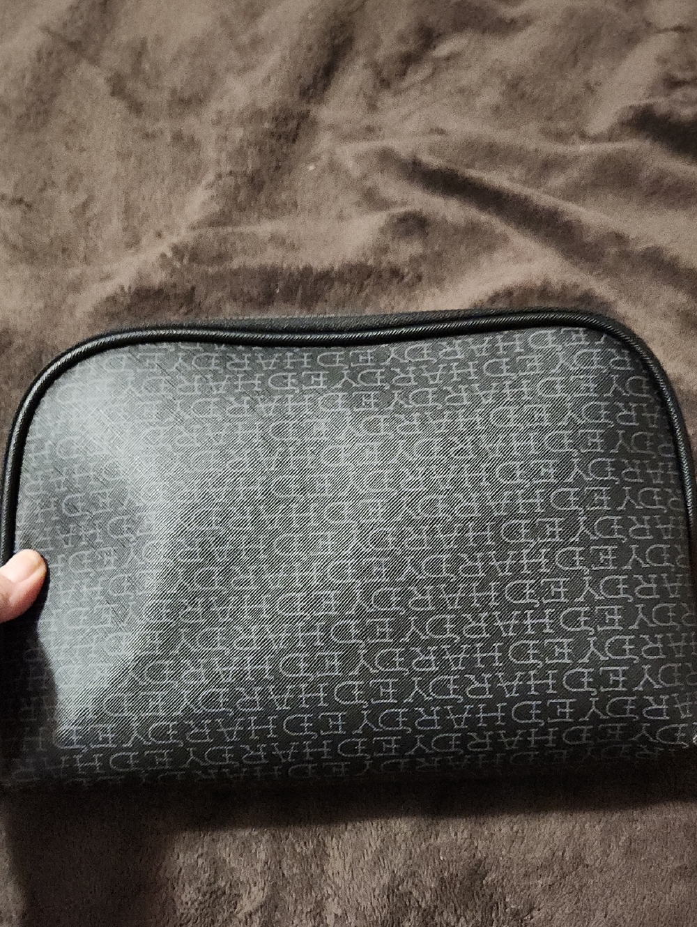 Ed Hardy Black Monogram Toiletry Pouch